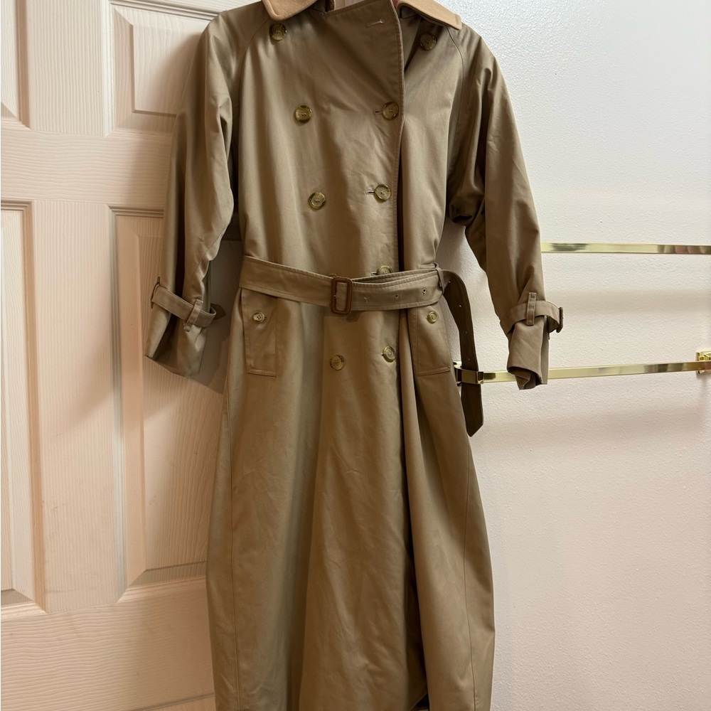Burberry Khaki Double-Breasted Trench Coat